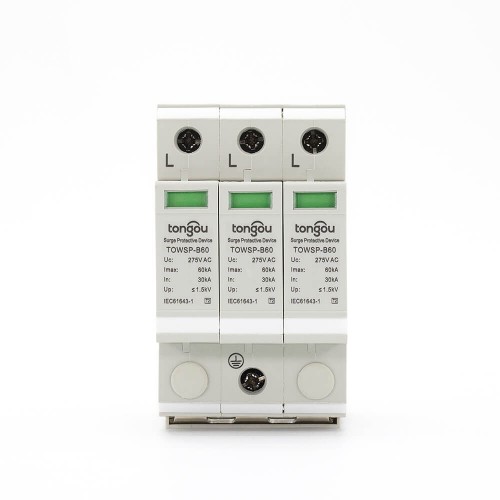 TOWSP-B60 3 Phase SPD 30KA~60KA Surge Protector For House